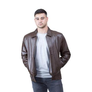 Imagem de Jaqueta de Couro Casual Marrom Café - Parra Couros, M