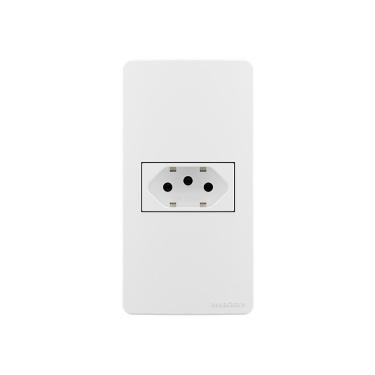 Imagem de Placa Para Condulete Caixa 1" Com Tomada Margirius Sleek 2p+t 10a Branca Branco