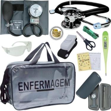 Imagem de Kit Enfermagem Top Cores Premium Completo Estagio - Love Saude, GRAFIT