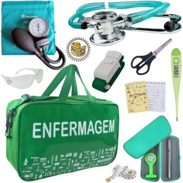 Imagem de Kit Enfermagem Top Cores Premium Completo Estagio - Love Saude, VERDE 