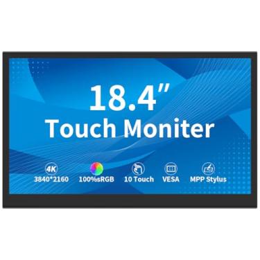 Imagem de Magedok Monitor sensível ao toque de 14 polegadas, 4K, 3840 x 2160, tela sensível ao toque capacitiva de 10 pontos, interface HDMI/USB C/Mini DP, alto-falantes embutidos, VESA, visor comercial (3840 x
