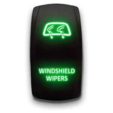 Imagem de Limpador de para-brisa - Verde - Interruptor basculante LED gravado a laser Stark de 5 pinos - 20A 12V ON/OFF