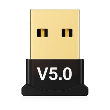 Imagem de Adaptador USB Bluetooth 5.0 para PC e Notebook – Receptor e Transmissor Wireless de Alta Velocidade, Compatível com Fones, Caixas de Som, Impressoras e Controles