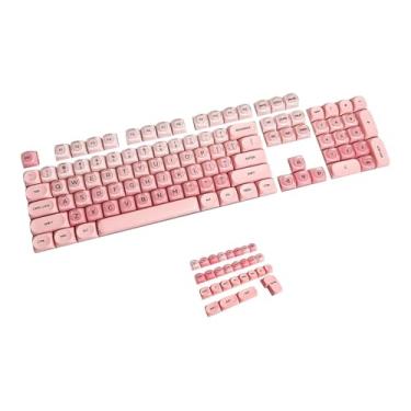 Imagem de predolo Conjunto de Keycaps, acessórios para teclado, moderno, resistente, portátil, profissional para teclado mecânico, 132 teclas fofas, presentes de, Rosa