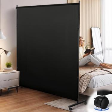 Imagem de Divisor de quarto, tela grande de privacidade de 185 x 190 cm com rodas, parede divisória de painel único portátil para separação de cômodos, separador de quarto com tecido espesso para escritório