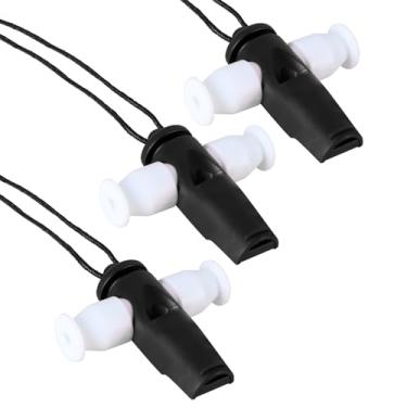 Imagem de EASTROCK Apito de samba plástico com pescoço de nylon instrumentos de percussão latina apito tom gravata musical profissional ao ar livre instrumento musical 3 peças preto