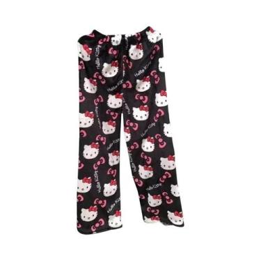Imagem de Calças De Pijama De Fleece Macio Para Mulheres Sanrio Hello Kitty Kawa