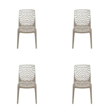 Imagem de Kit com 4 Cadeiras para Sala de Cadeira Gruvyer  Cinza