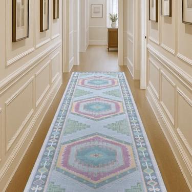 Imagem de Tapete Oushak, tapete turco vintage floral pastel grande para sala de estar, sala de jantar, quarto, cozinha, banheiro, berçário, corredor, tapetes (856GP, 2'12.7 cm x 13')