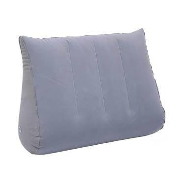 Imagem de Baoblaze Travesseiro inflável em cunha engrossado e confortável para apoio de pernas, versátil, rápido, inflado e desinflado, portátil, formato triangular, Cinza