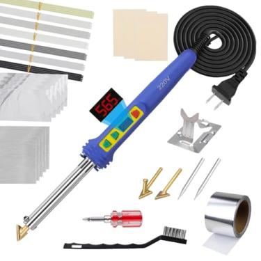 Imagem de Kit de solda de plástico Deluxe – Certificado UL Soldador de plástico digital de temperatura ajustável de LED 100W Ferro - Kit de reparo de plástico de grau profissional para reparo de para-choques