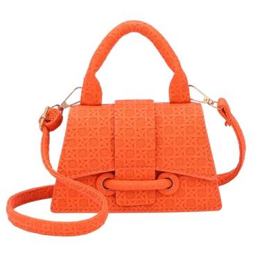 Imagem de Bolsas pequenas transversais femininas bolsa de ombro clássica bolsa feminina linda bolsa de mão pequena bolsa de mão com alça, Laranja