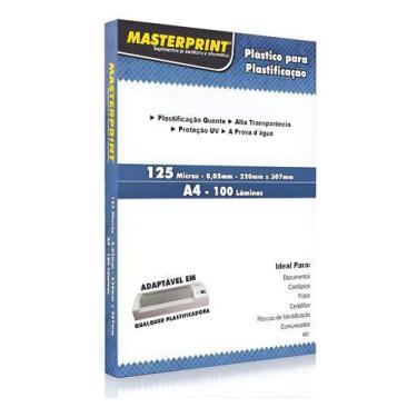 Imagem de Plástico para Plastificação A4 0,05 Mm 100 Lâminas Masterprint