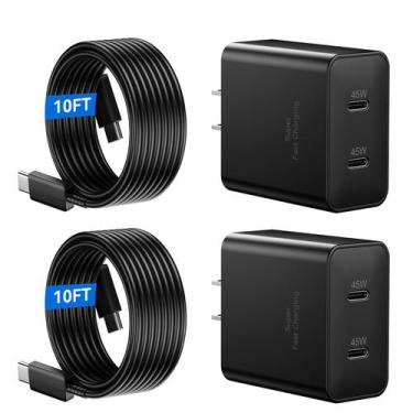 Imagem de Carregador Ubearkk 45W de carregamento super rápido tipo C, 2 portas, 