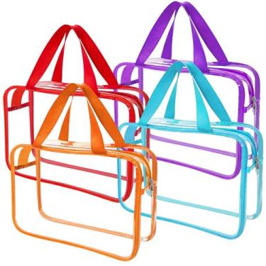 Imagem de Bolsa de maquiagem transparente YOQIVEXU, organizadora impermeável, 4 