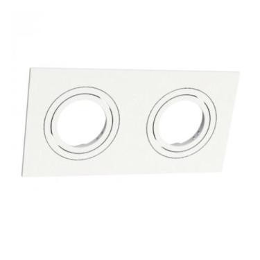 Imagem de Spot embutido duplo face plana 2 bocais GU10 P/ MR16 Branco - Moon