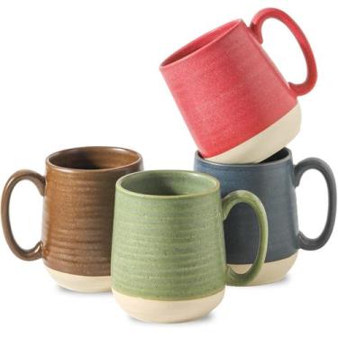 Imagem de Conjunto de 4 canecas de café Hasense 450 ml, laváveis na máquina de l