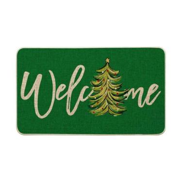 Imagem de Capacho Artoid Mode Green Xmas Tree 43x74 cm antiderrapante