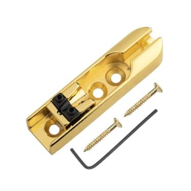 Imagem de DIAO79NI 1 peça de ponte para baixo individual para baixo ponte de baixo ponte de baixo de corda única para baixo de 4 cordas selas de zinco resistentes (ouro)