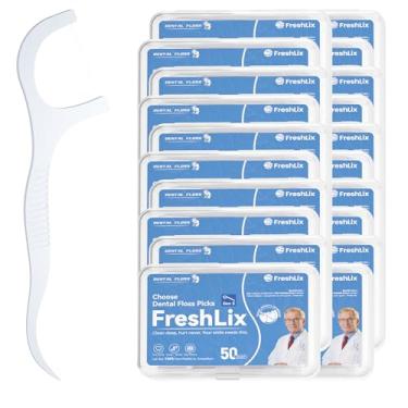 Imagem de FRESHLIX Palhetas de fio dental 1000 unidades de palitos de dente para remover placa bacteriana e proteger gengivas para adultos e crianças limpeza de dentes