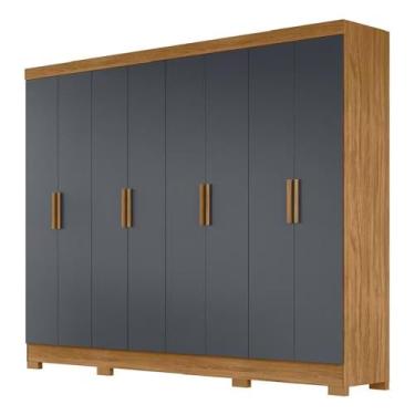 Imagem de Guarda Roupas Casal 8 Portas 2 Gavetas Marajó Madeirado/Cinza