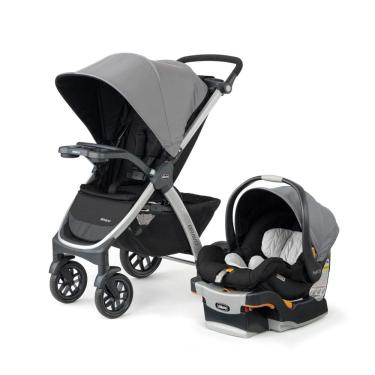 Imagem de Carrinho de Bebê 3 em 1 com Cadeira para Carro KeyFit 30 Chicco Bravo, Cinza e Preto