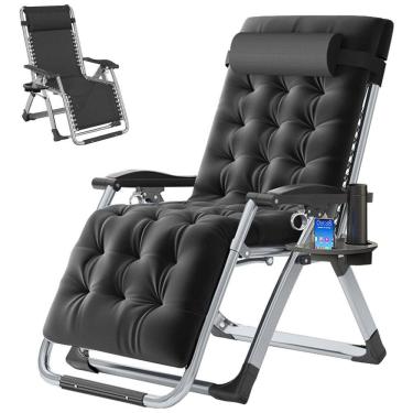 Imagem de Cadeira Reclinável Ajustável Gravidade Zero com Apoio de Cabeça, LILYPELLE, Preto