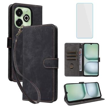 Imagem de IUQXU Capa carteira para celular UMIDIGI G100X 4G/5G/Note 100X/G9X 4G com protetor de tela [bloqueio RFID] capa feminina de couro para celular UMIDIGI G 100X 9X Note100X UMI G9 X preta