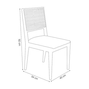 Imagem de Conjunto com 4 Cadeiras de Jantar Suellen em Madeira e Mdf Cerejeira Linho Cinza Prata