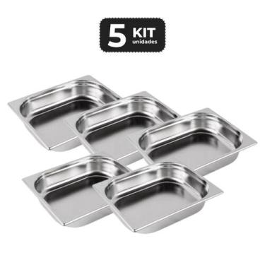 Imagem de Kit 5 cuba sem alca inox 1/2 gn 65 para buffet - Chef Line