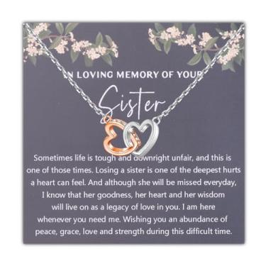 Imagem de UJIMS Presentes de memorial para a perda da irmã no céu, presentes de simpatia para perda de irmã presente em memória de irmãs presentes de luto, 1, Aço inoxidável, Strass