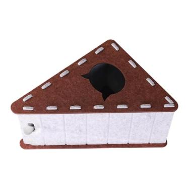 Imagem de Whtkoph Arranhador Triangular para Gatos, Arranhador para Gatos, Protetor de Móveis de Feltro com Bola Interativa, Almofada para Arranhar, Móveis para Gatos