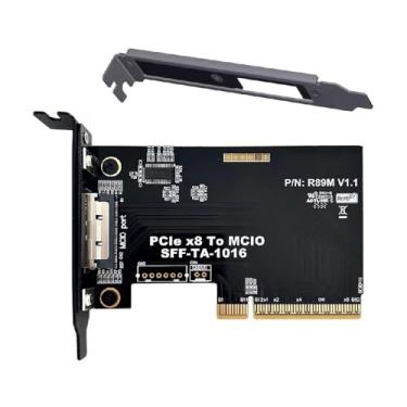 Imagem de Cablecc Placa adaptador de host PCIe 5.0 x8 para porta MCIO 8i (SFF-TA-1016) | Adicione GPUs, SSDs NVMe e suporte Intel VROC na sua placa-mãe