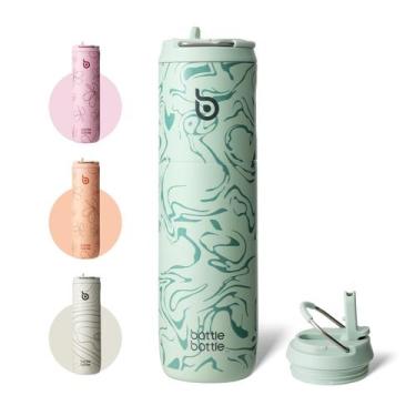 Imagem de Botella de Agua Aislada BOTTLE BOTTLE 700 mL con Tapa con Popote Verde