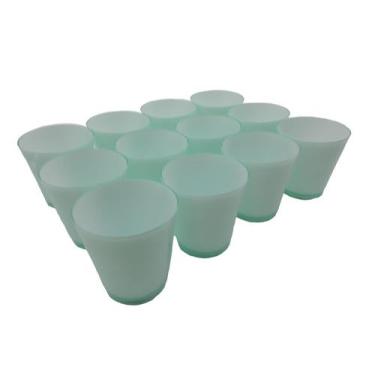 Imagem de 6  Copos Bicolores Cozinha Suco Conjunto de Copos Verde com Branco - D