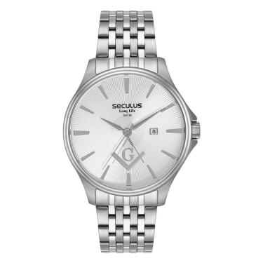 Imagem de Relógio Seculus Masculino Ref: 44201g0svna3 Maçonaria Prateado