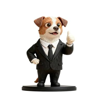 Imagem de Estátua personalizada de empresário de animal de estimação em terno | Estatueta corporativa personalizada da foto | Presente para executivos e empreendedores