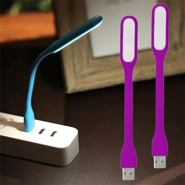 Imagem de Pacote com 2 mini luzes USB para teclado – luz LED para laptop, luz noturna USB flexível para notebook, lâmpada de leitura de livro pescoço de ganso ajustável, fonte de iluminação LED portátil para