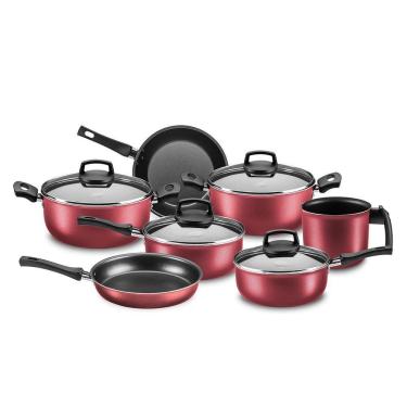 Imagem de Jogo De Panelas Mta Safira 7 Peças Antiaderente Cereja