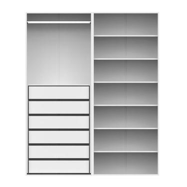 Imagem de Guarda-Roupa Modulado com Cabideiro e Prateleiras New Tuyo 6 Gavetas 180 cm