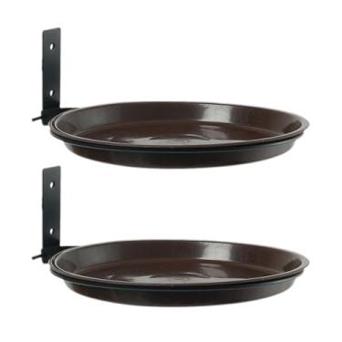 Imagem de Stgfyxgs Conjunto de 2 Comedouros de Parede para Pássaros, Banheira para Pássaros com Suporte de Metal, Estação de Alimentação E Bebedouros para Cerca de Jardi