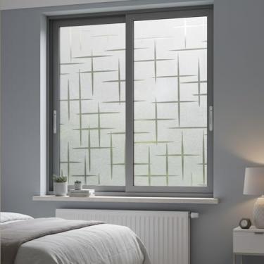 Imagem de Película de privacidade para janelas - Película de vidro com bloqueio de calor 3D, tinta adesiva estática arco-íris reutilizável para banheiro, quarto, porta de escritório