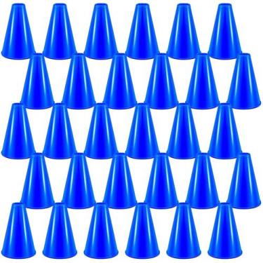 Imagem de Megafones Cheer de plástico azul HSLCGF, 30 peças, 19x13 cm