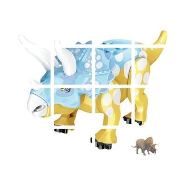 Imagem de Blocos De Montar De Dinossauros Jurássicos: Velociraptor, Triceratops,