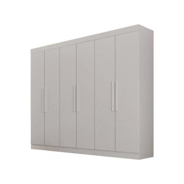 Imagem de Guarda Roupa Casal 6 Portas 4 Gavetas Canadá S/ Espelho Com Pés - Leifer Móveis Branco