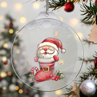 Imagem de Enfeites de Natal, meias de cristal, enfeites de árvore de Natal feitos à mão, decoração de carro e casa - presentes de Natal, decoração de artesanato em acrílico, ideias de troca de presentes para
