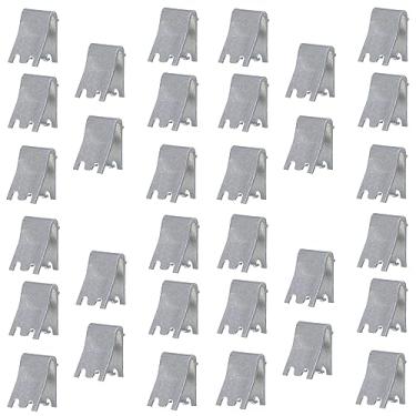 Imagem de Pacote com 32 clipes de prateleira de encaixe universais de alumínio para refrigeradores comerciais, prateleiras de exibição, freezers e refrigeradores - clipe de prateleira de substituição para