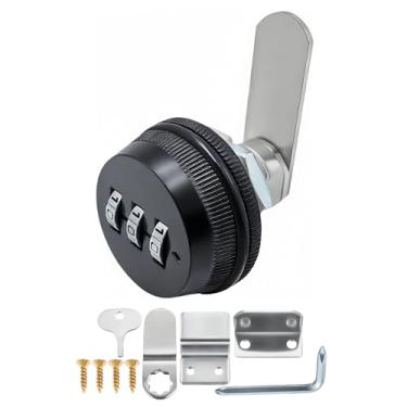 Imagem de Funyfa Fechadura de câmera de armário combinada, trava de gaveta de arquivo com código de senha combinada de 8 dígitos, segurança para armários trailers, gavetas de arquivamento, caixa de correio