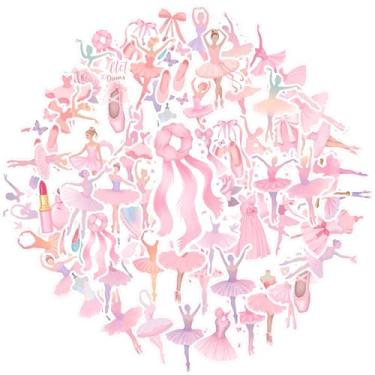 Imagem de 50 peças de adesivos de papelaria de dança de balé desempenho elegância graça adesivos de PVC adesivos tutu para laptop bagagem álbum de recortes adesivo diário DIY telefone laptop scrapbook bicicleta
