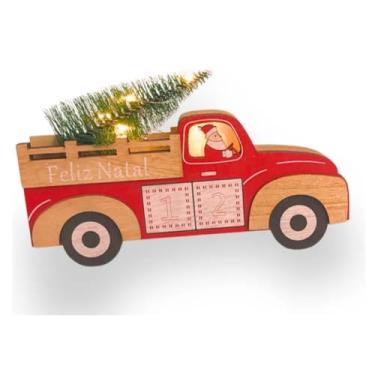 Imagem de Caminhão de Natal em Madeira com Luz LED e Papai Noel Decorativo